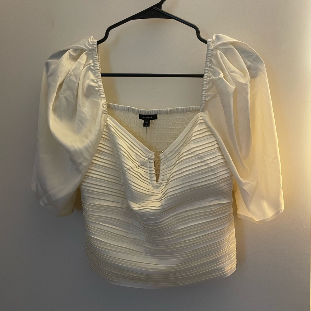 White Ruched Blouse